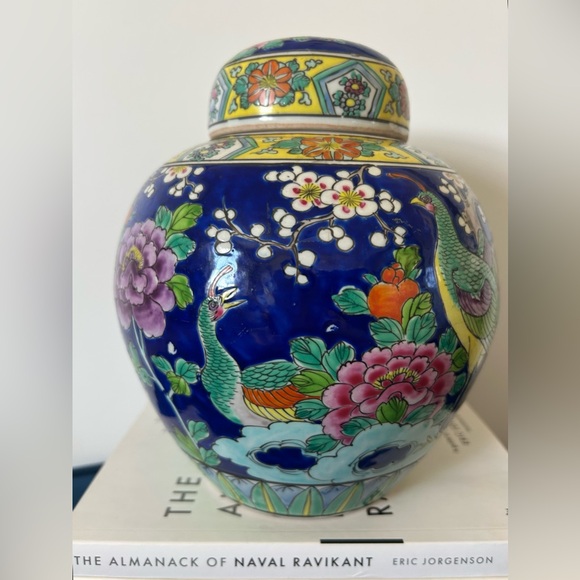 Vintage Peacock Chinoiserie Ginger Jar - Picture 3 of 7